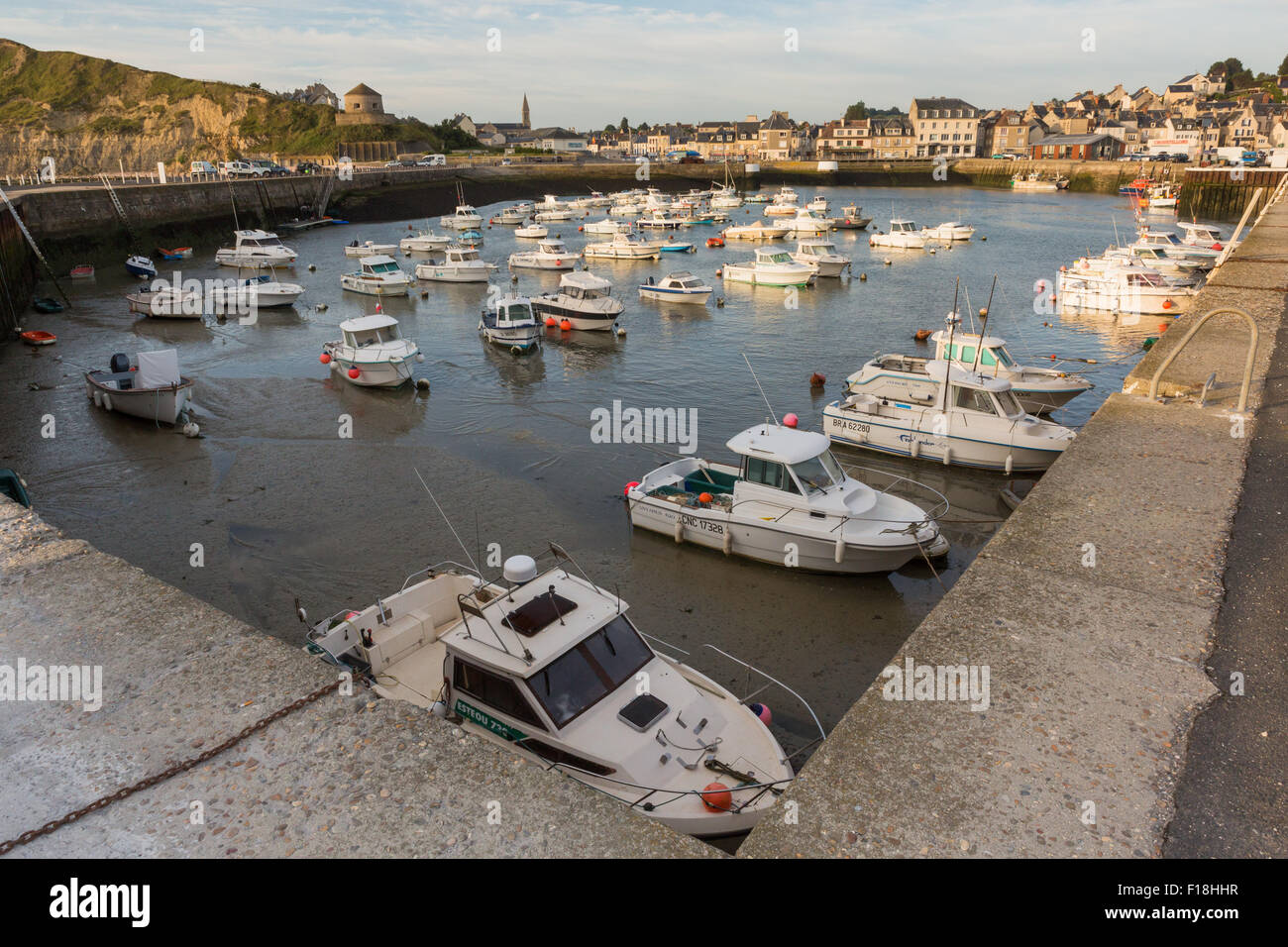 Il porto di Port-en-Bessin, Calvados, Normandia, Francia Foto Stock