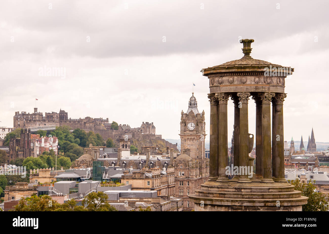 Dugald stewart mounment su Calton Hill, Edimburgo Foto Stock