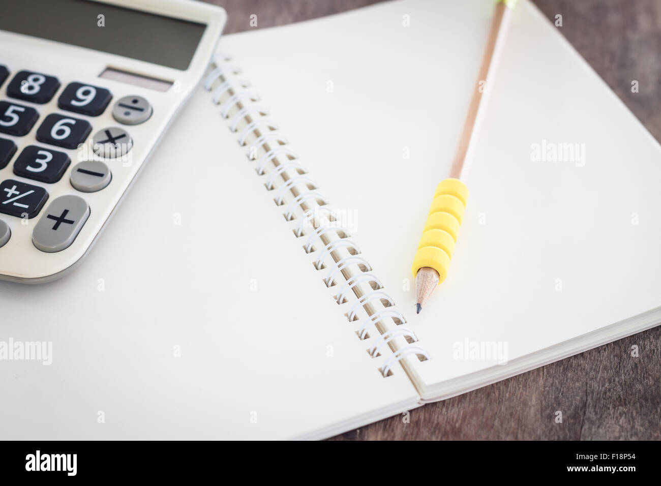 Aprire il notebook vuota con la matita, stock photo Foto Stock