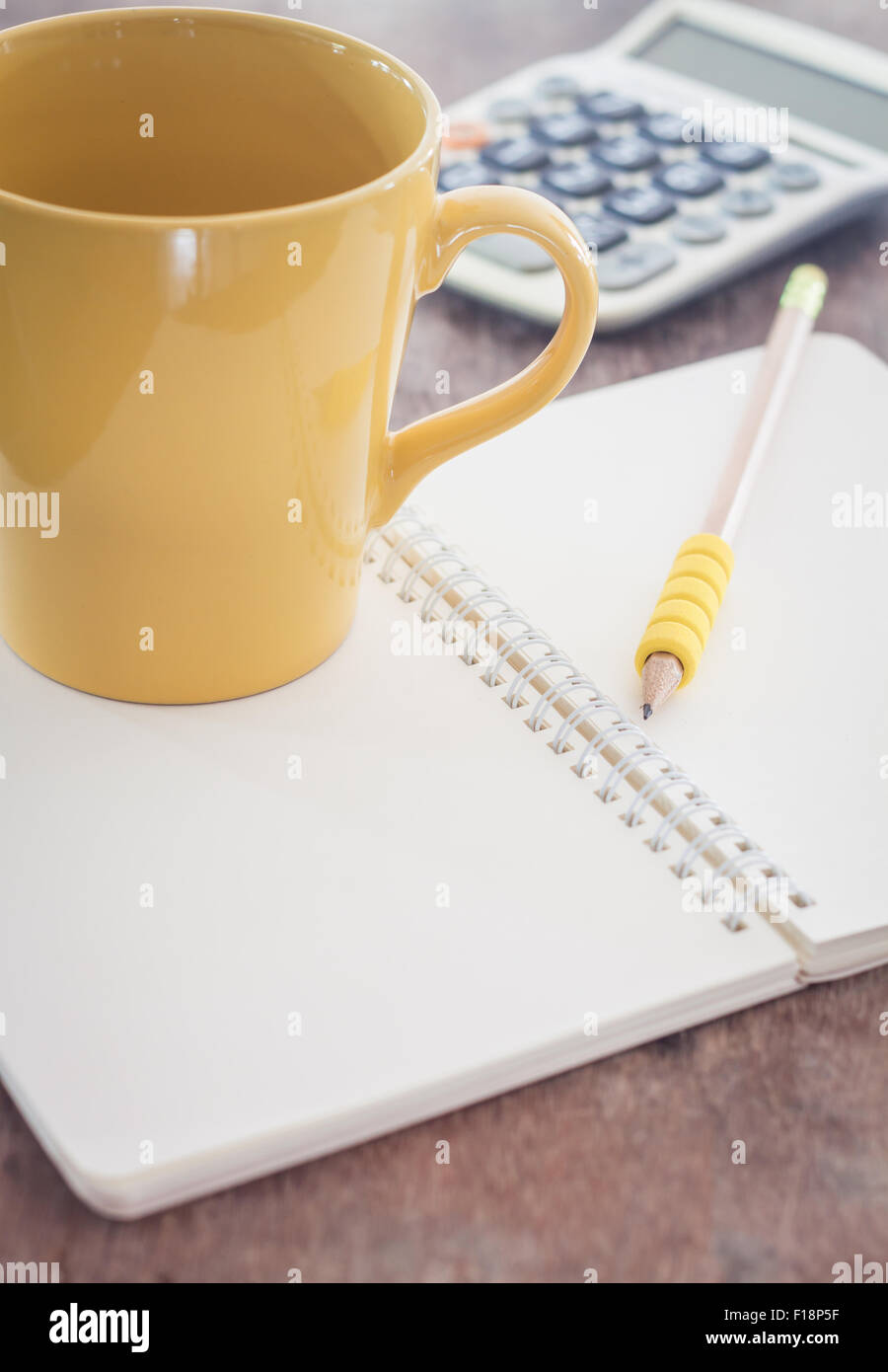 Aprire il notebook vuota con la matita, stock photo Foto Stock