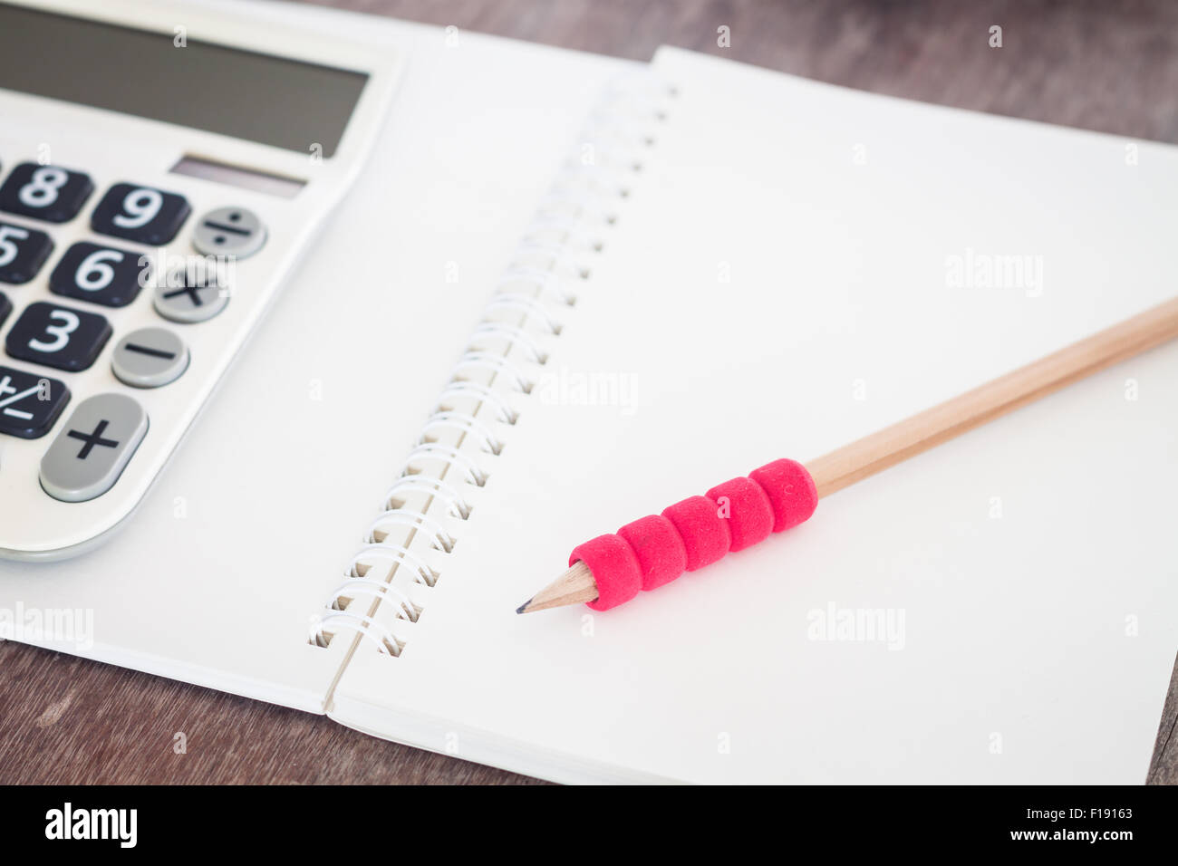 Aprire il notebook vuota con la matita, stock photo Foto Stock