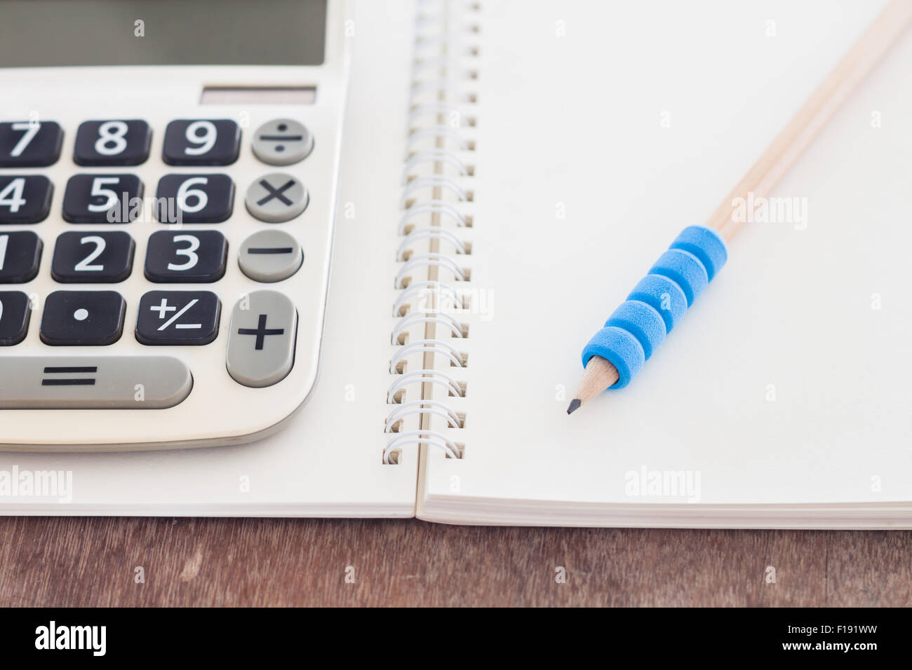 Aprire il notebook vuota con la matita, stock photo Foto Stock