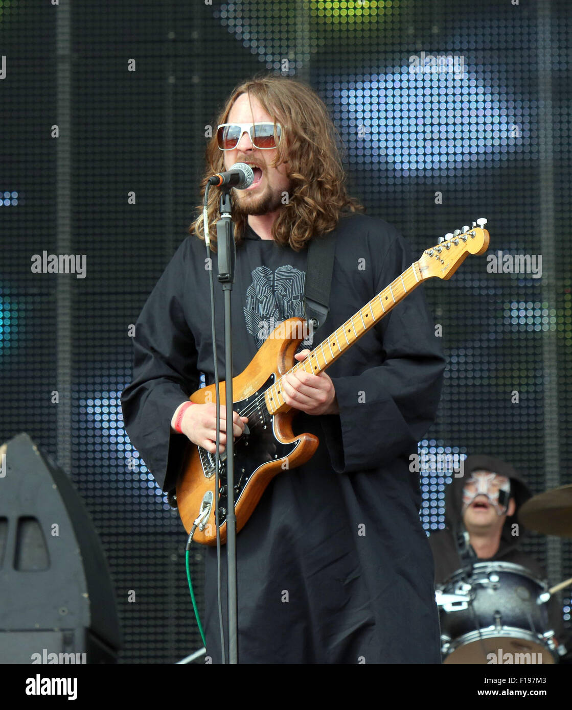 Portsmouth, Regno Unito. Domenica 30 agosto 2015. Vittorioso Festival - Domenica Dave McCabe eseguendo sulla fase comune a Southsea comune. Credito: UKNIP / Alamy Live News Foto Stock