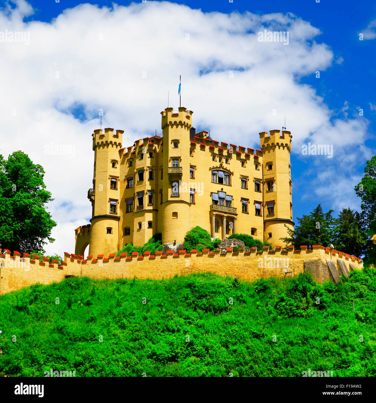Il castello di Hohenschwangau in Baviera, Germania Foto Stock