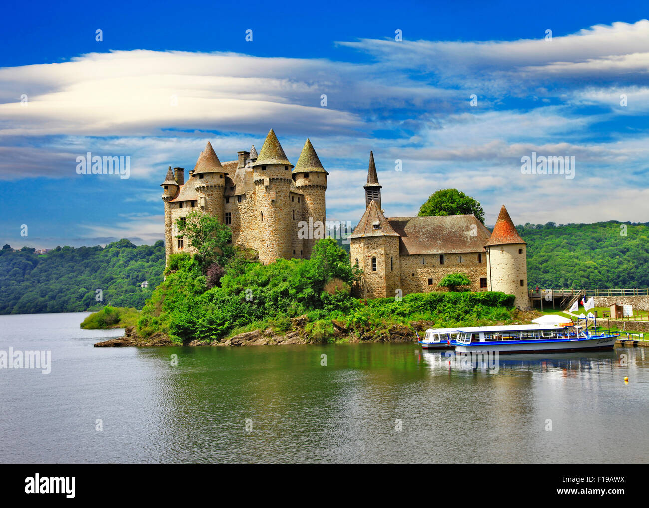 Romantici castelli medievali di Francia - Chateau de Val Foto Stock