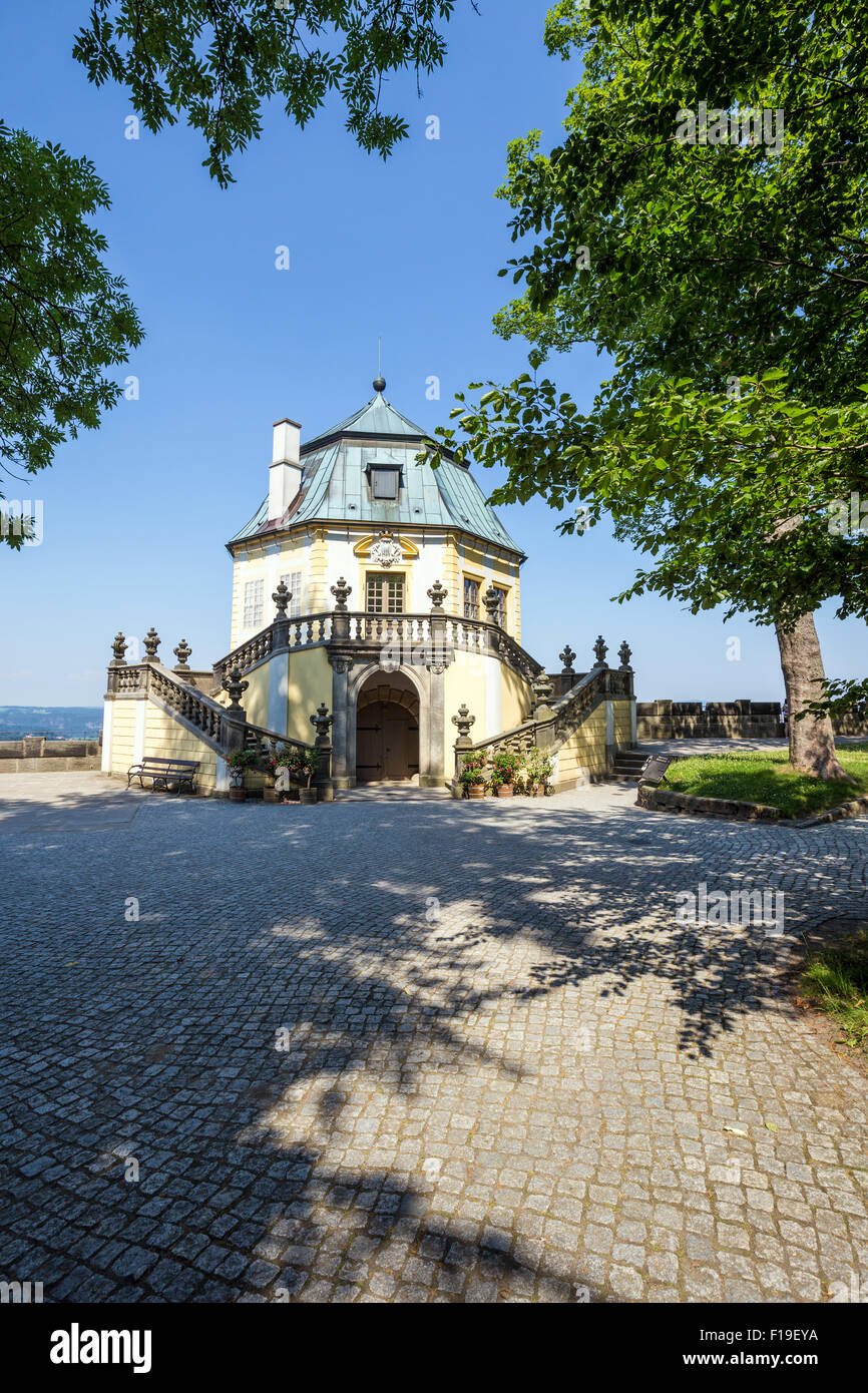 Fortezza Koenigstein, Svizzera Sassone, in Sassonia, Germania, Europa Foto Stock