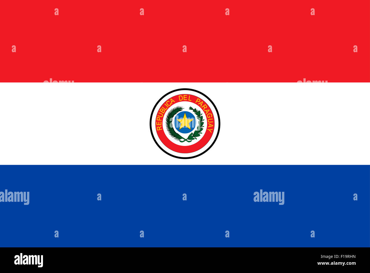 Bandiera nazionale del Paraguay Foto Stock