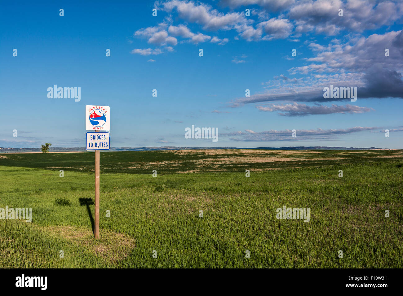 Stati Uniti Hwy 20, ponti a Buttes Scenic Byway, a ovest di Chadron, Nebraska Foto Stock