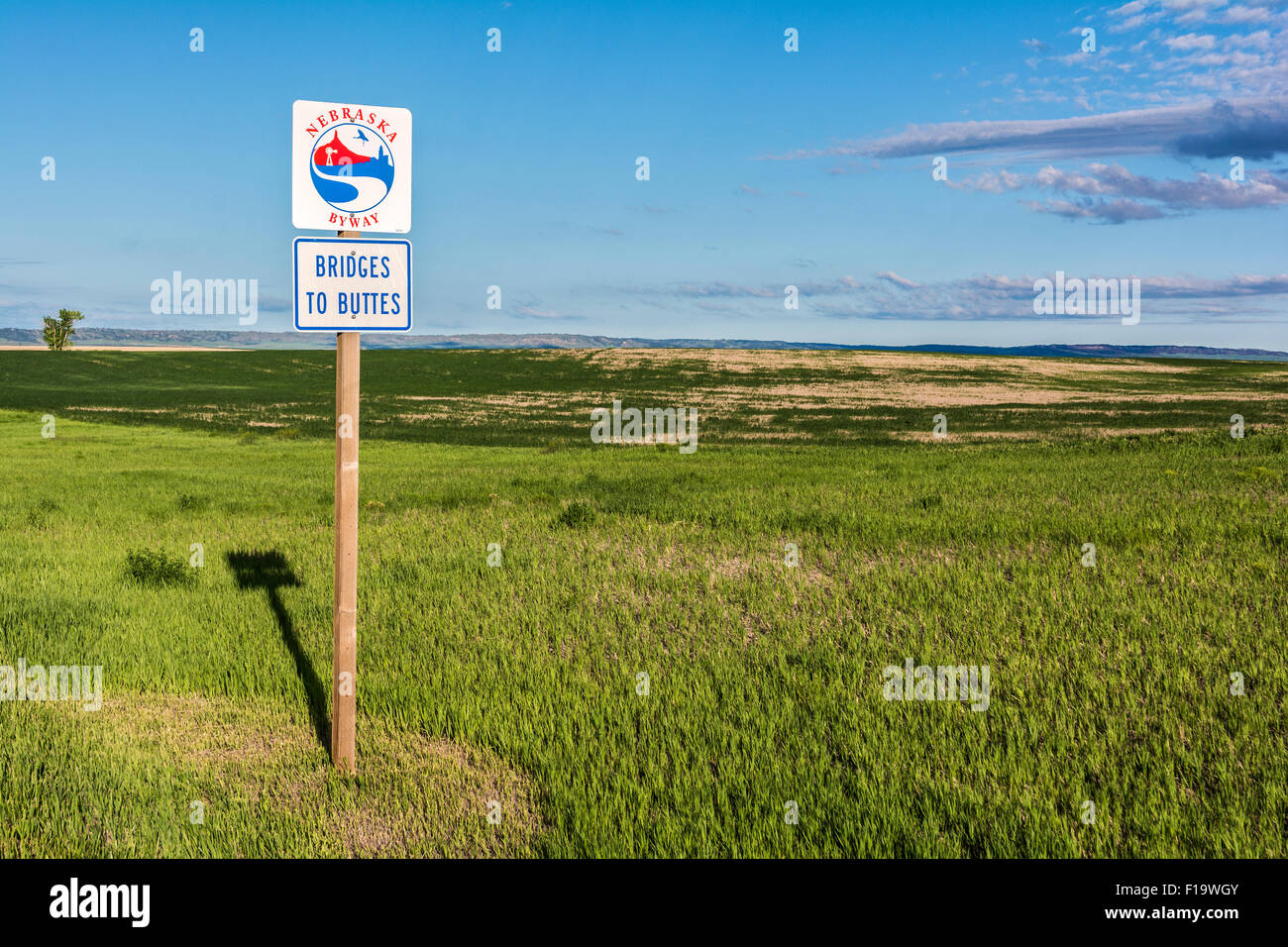 Stati Uniti Hwy 20, ponti a Buttes Scenic Byway, a ovest di Chadron, Nebraska Foto Stock