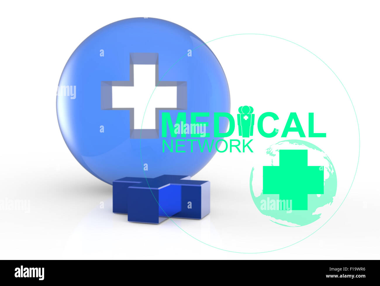 Medical network sign 3d'icona come concetto Foto Stock