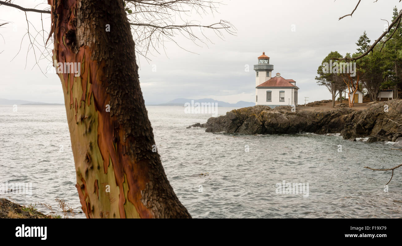 Una tempesta è la produzione di birra fuori sopra Vancouver in vista da San Juan Island, Washington Foto Stock