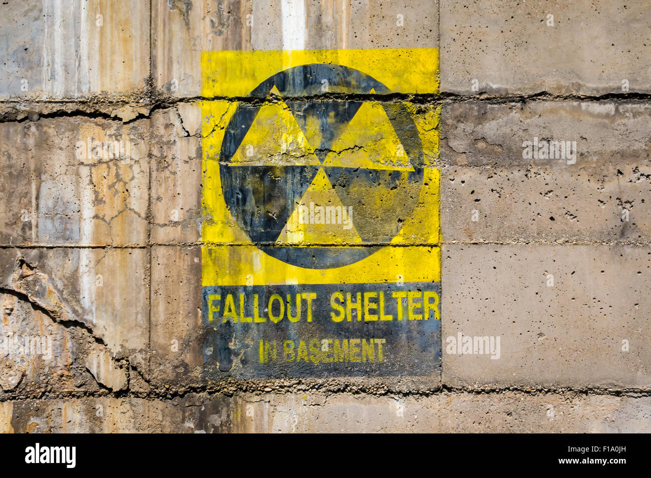 Fallout shelter segno a bunker ingresso Foto Stock