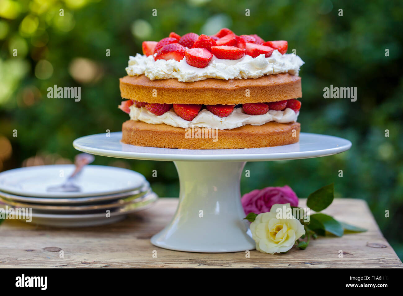 Estate torta di frutti di bosco Foto Stock
