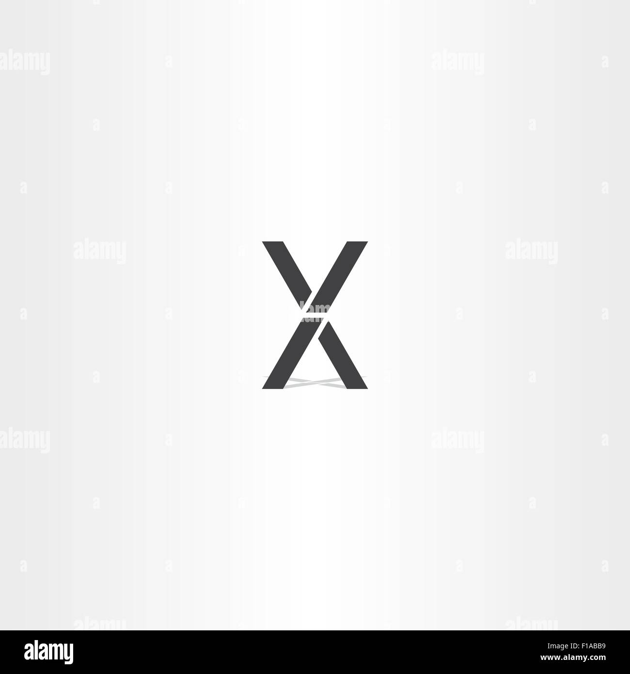 Lettera nera x e v logo design di segno Illustrazione Vettoriale