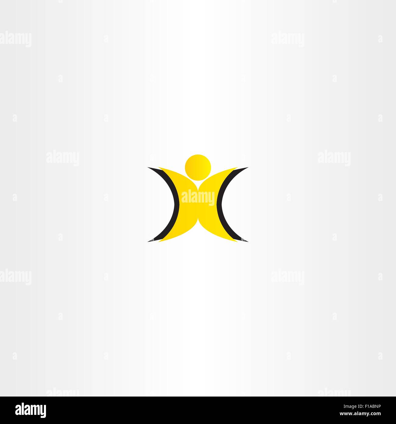 Fat Man lettera x giallo simbolo del logo Illustrazione Vettoriale