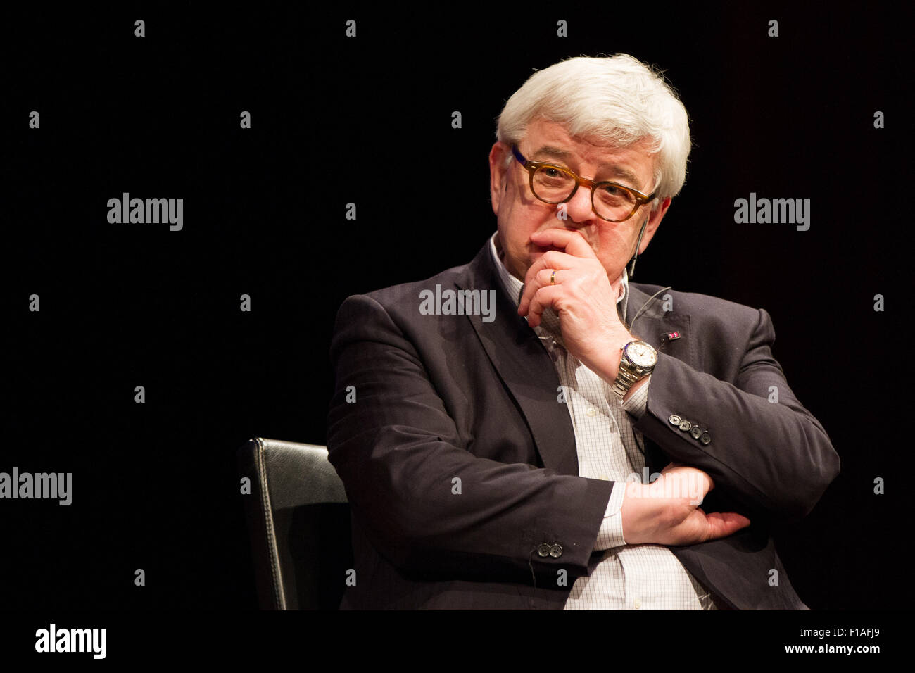 Colonia, Germania, Joschka Fischer, un giornalista ed ex candidato Foto Stock