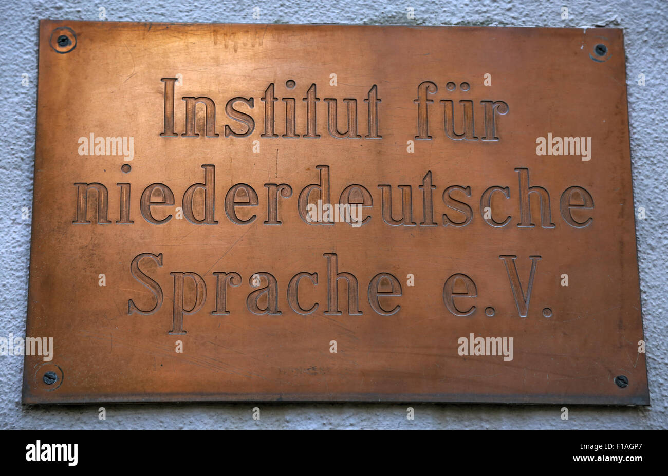 Bremen, Germania, firmare l'Istituto per il basso tedesco eV Foto Stock
