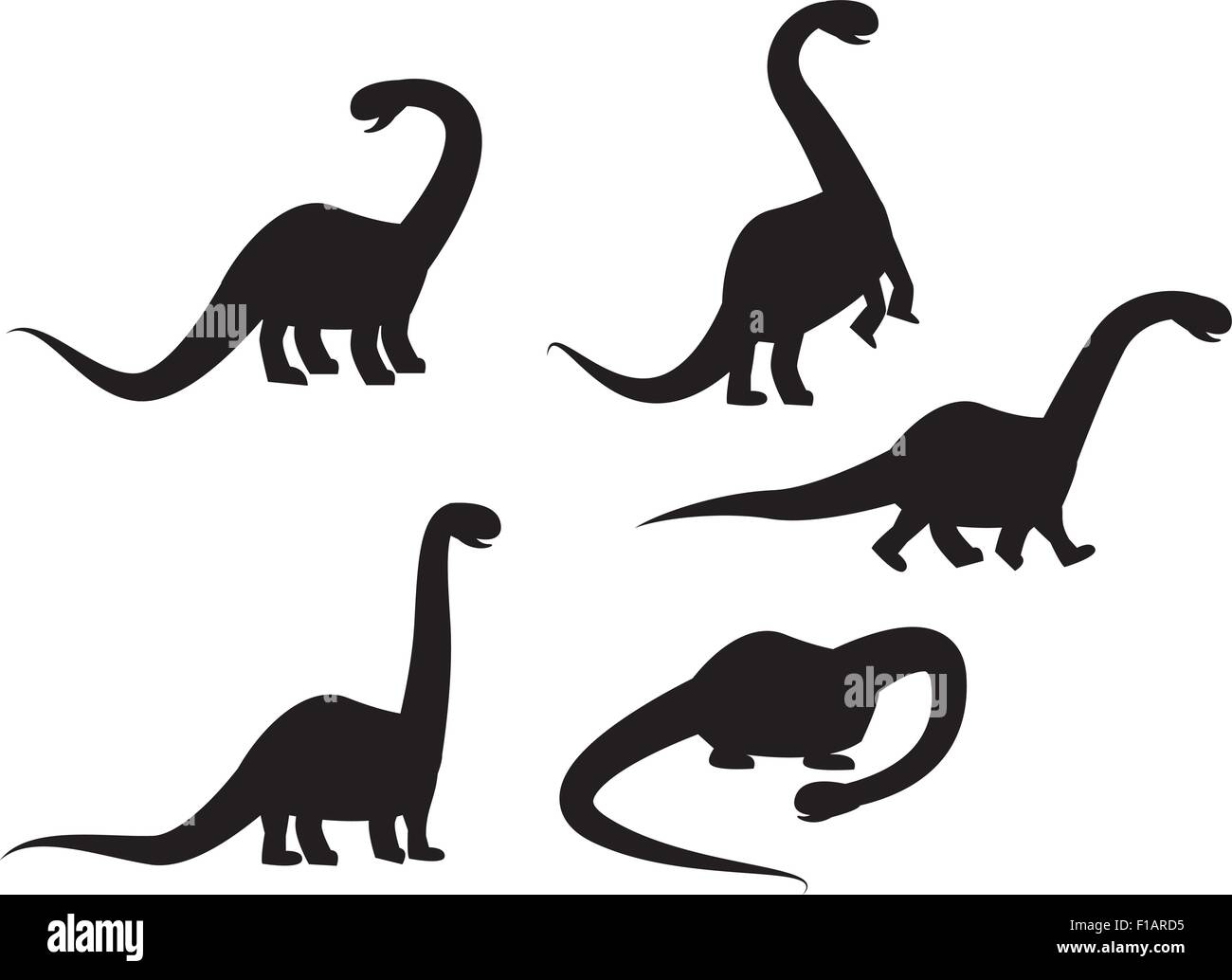 Silhouette di dinosauro Brontosaurus illustrazione vettoriale Illustrazione Vettoriale