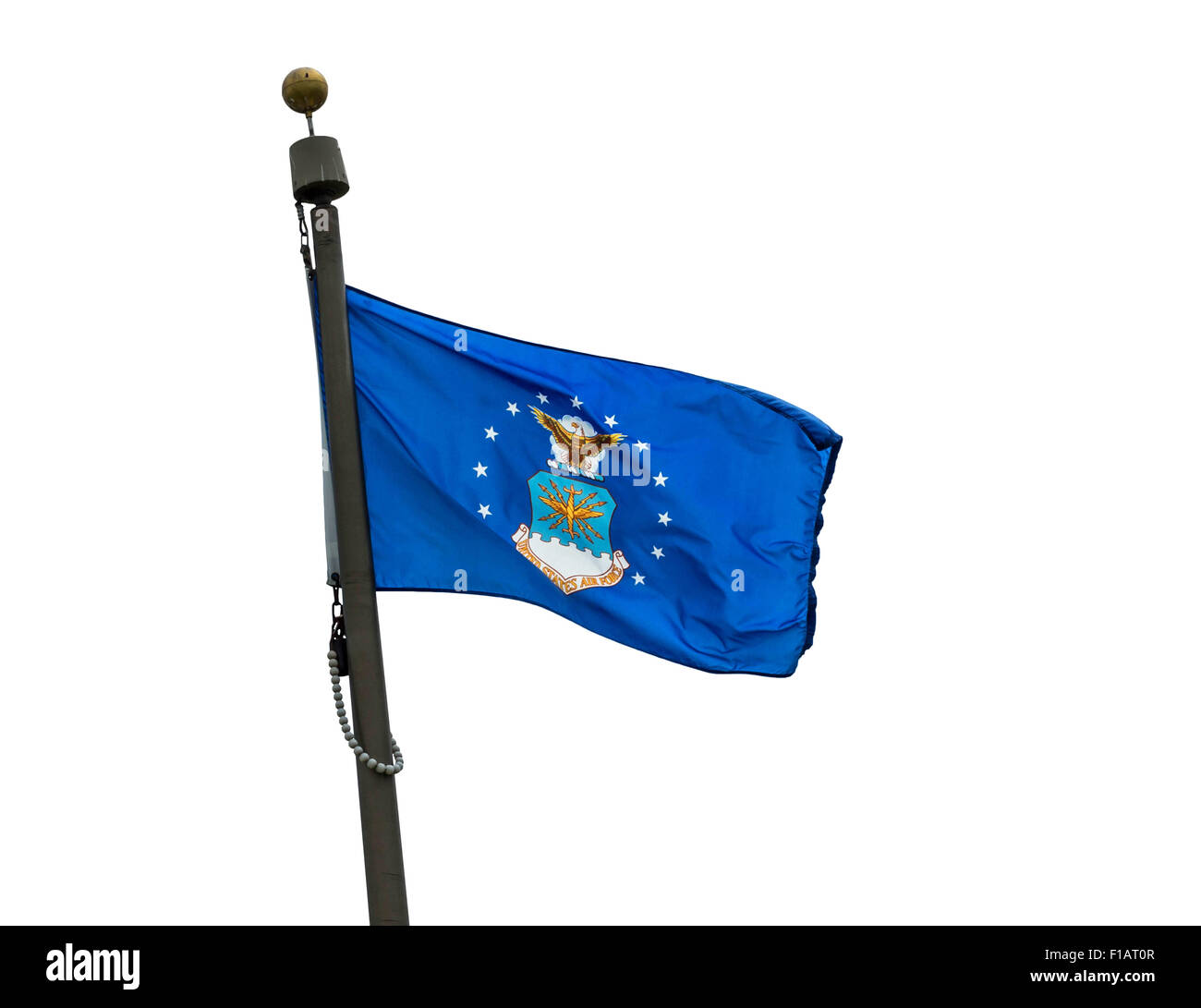 Stati Uniti Air Force flag su uno sfondo bianco. Foto Stock