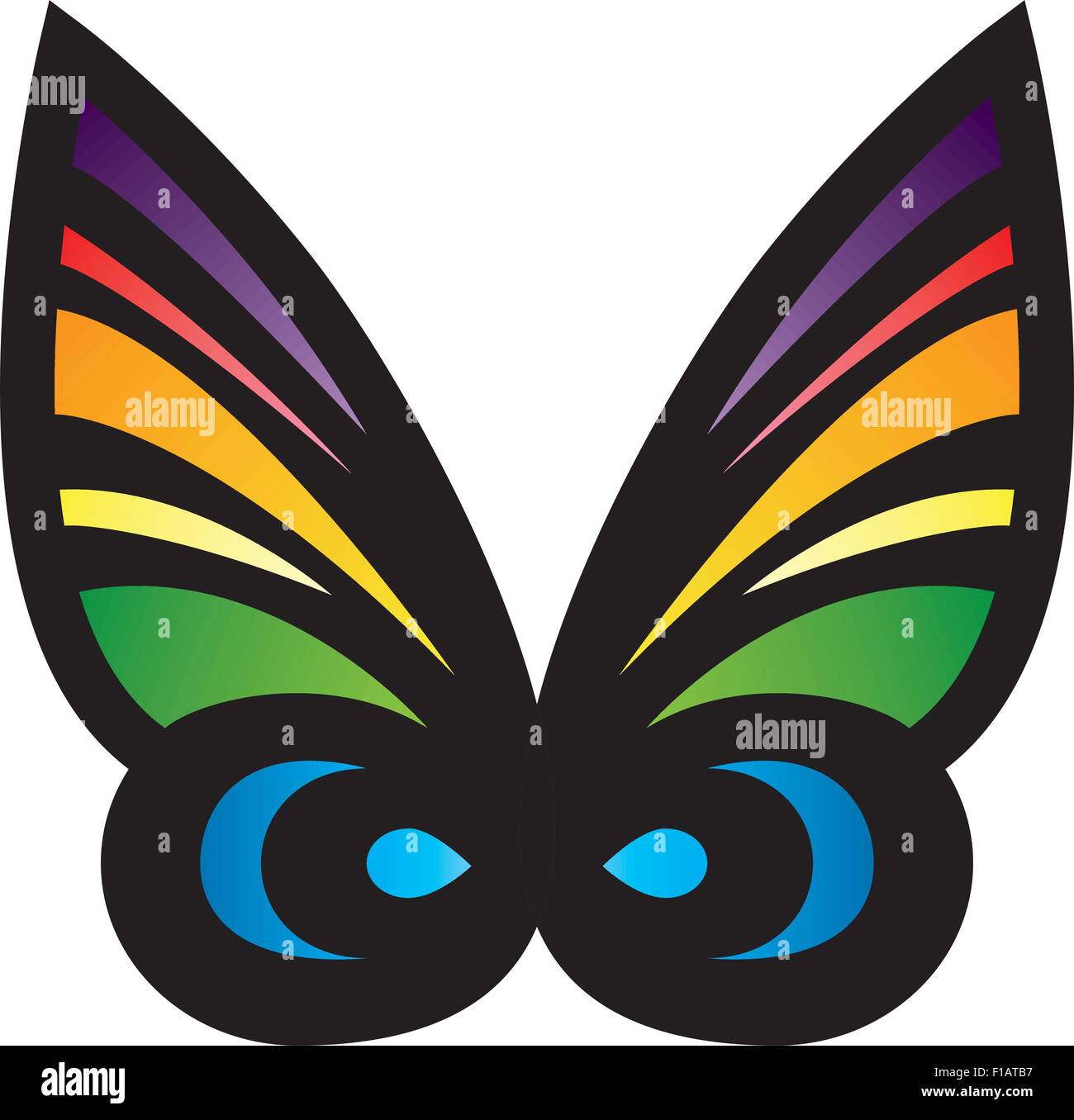 Colorate farfalle stilizzate Illustrazione Vettoriale