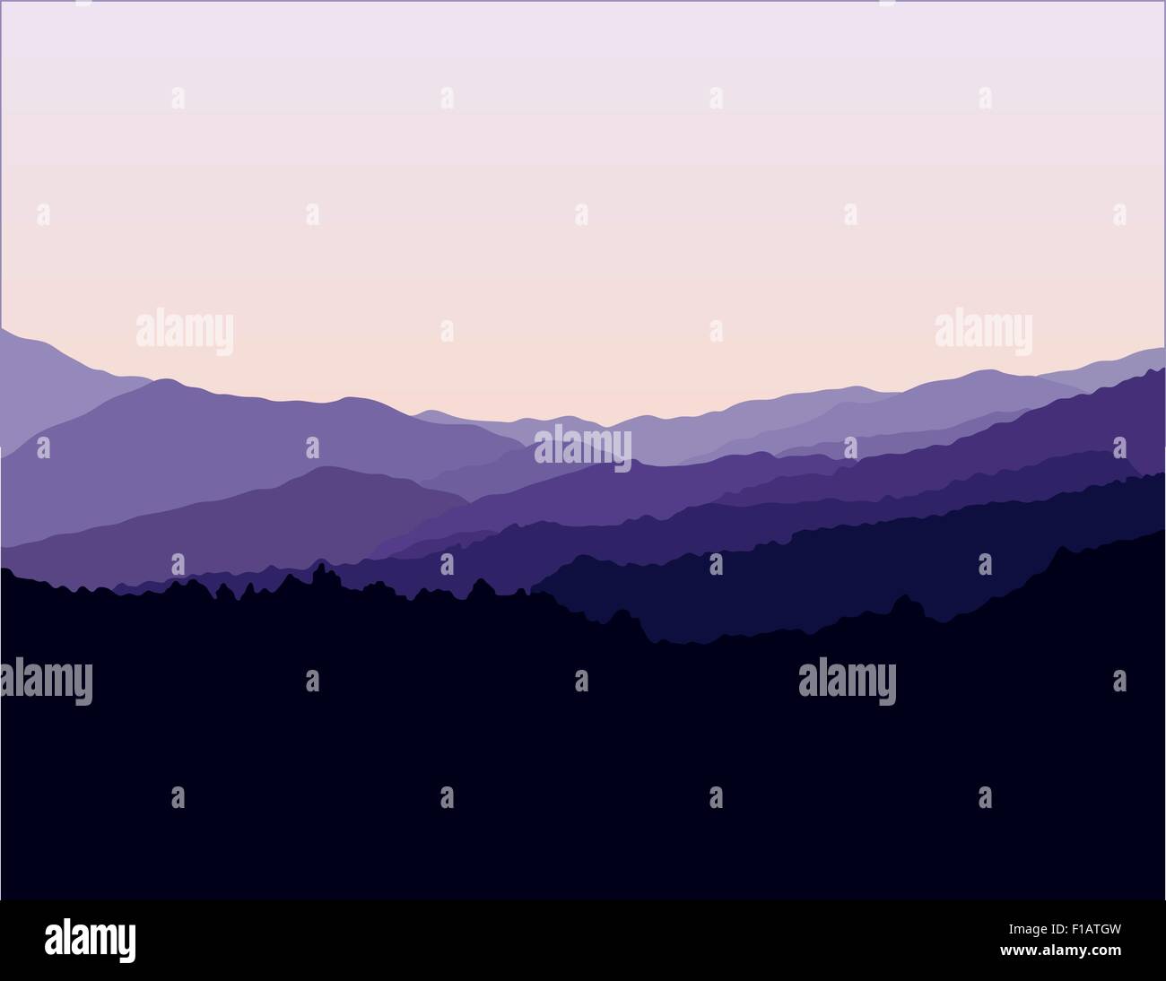 Blue Ridge Mountains paesaggio Illustrazione Vettoriale