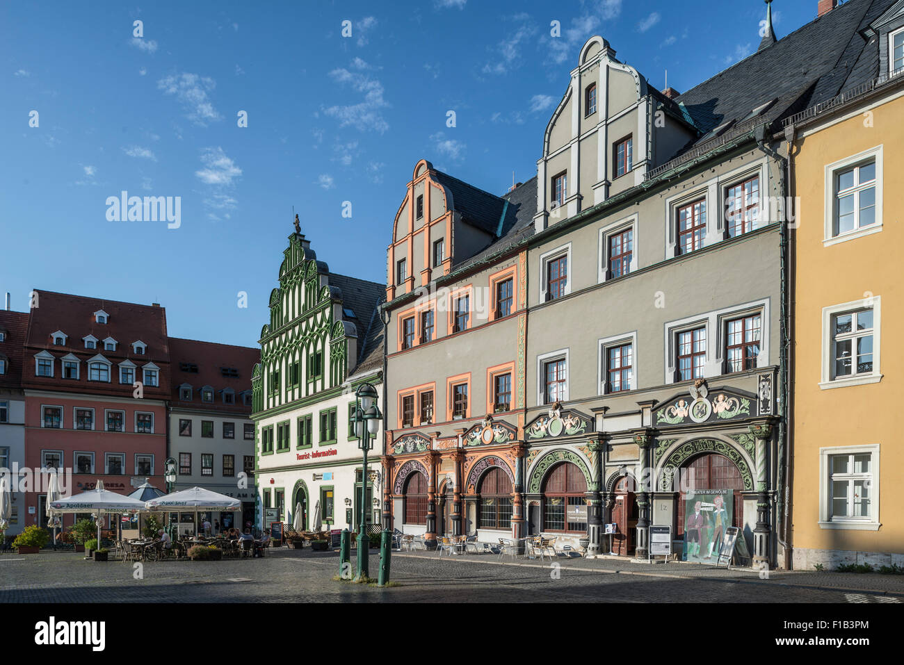 Cranach house e townhouse presso la piazza del mercato, Weimar, Turingia, Germania Foto Stock