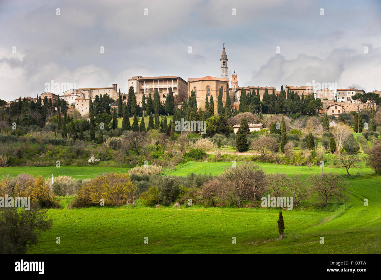 Pienza, Val d&#39;Orcia, in Toscana, in provincia di Siena, Italia Foto Stock