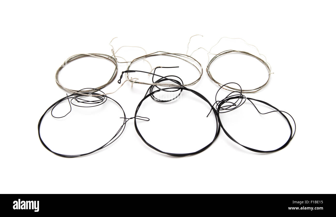 Vecchio classico di nylon le corde di una chitarra Foto Stock