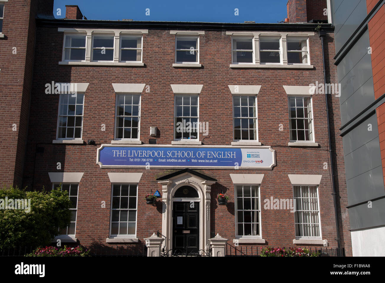 Liverpool Scuola di inglese, Liverpool, in Inghilterra, Regno Unito Foto Stock