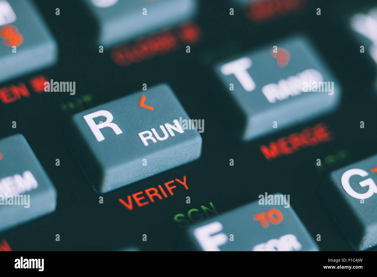 Retrò 8 Bit Sinclair Spectrum della tastiera del computer - Tasto Run Foto Stock