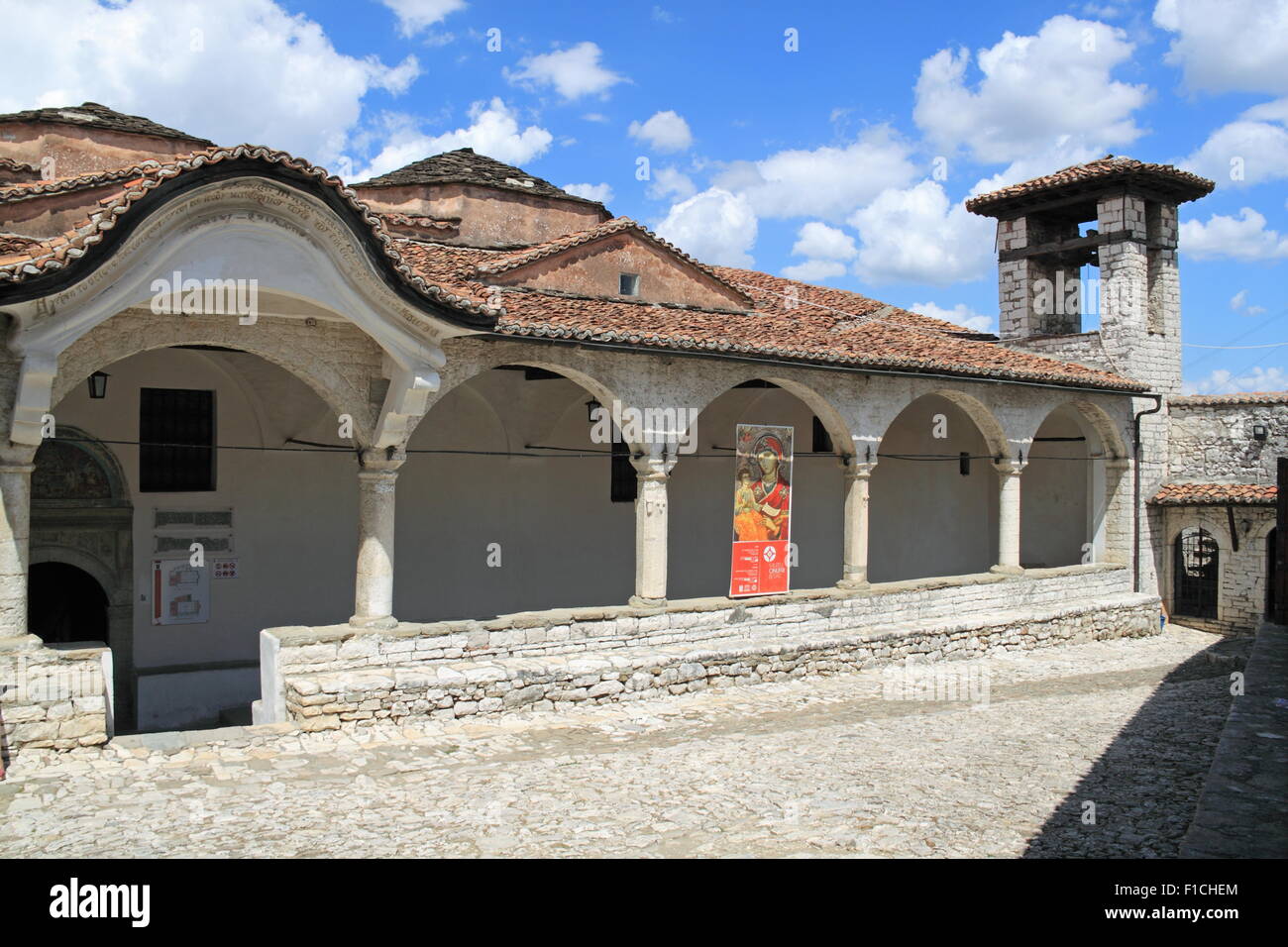Shën Mërisë Onufri Museum, Chiesa della Dormizione di Santa Maria (aka cattedrale della Dormizione), Berati Castello, Berati, Albania, Balcani, Europa Foto Stock