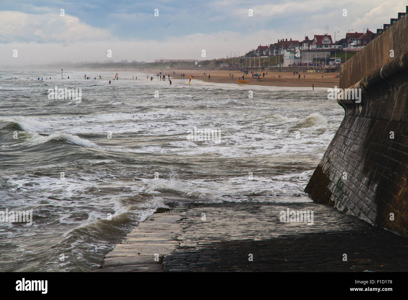 Bridlington South Beach dalla rampa di lancio Foto Stock