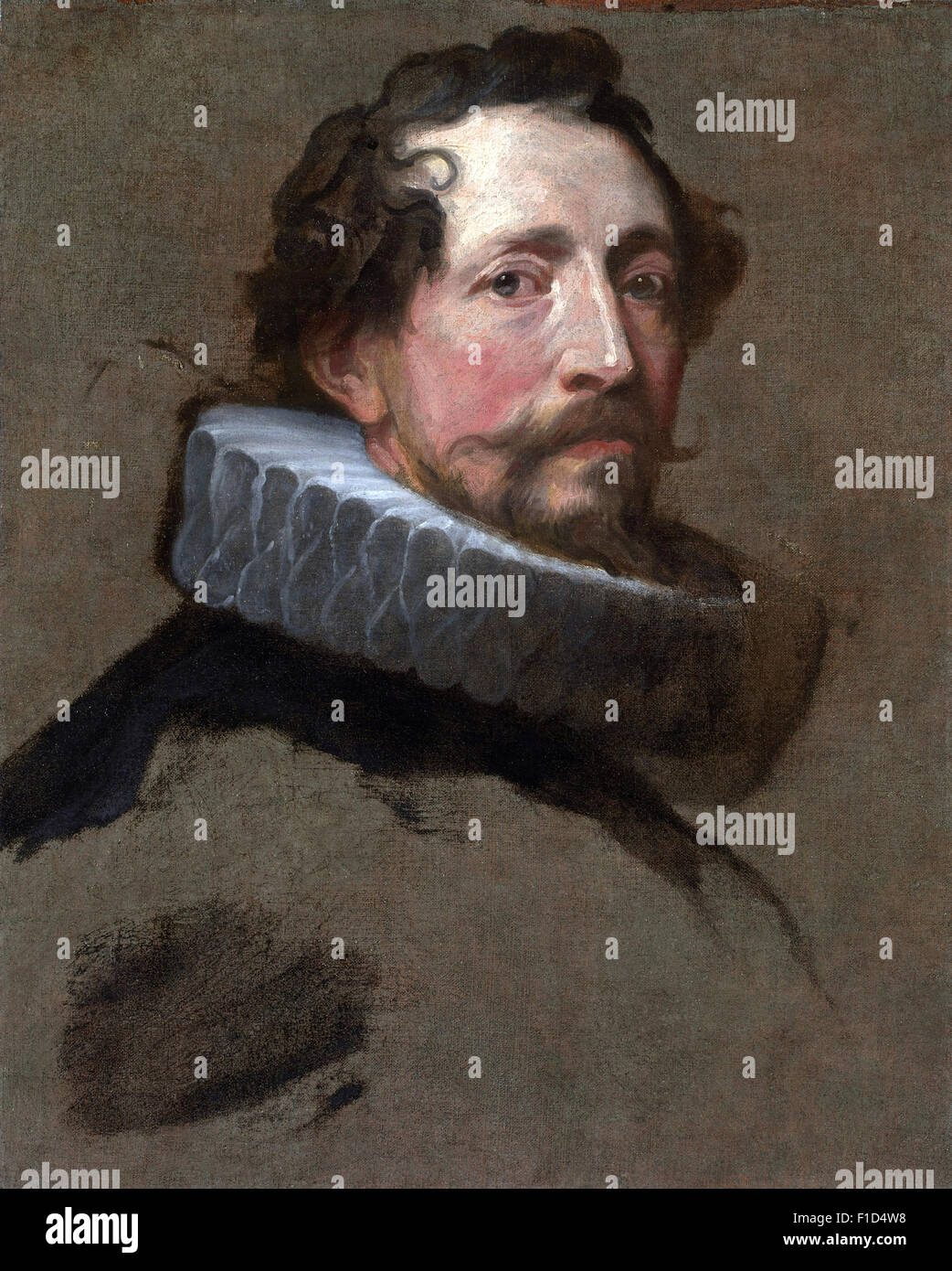 Anthony Van Dyck - uno studio per la testa di un magistrato di Bruxelles Foto Stock