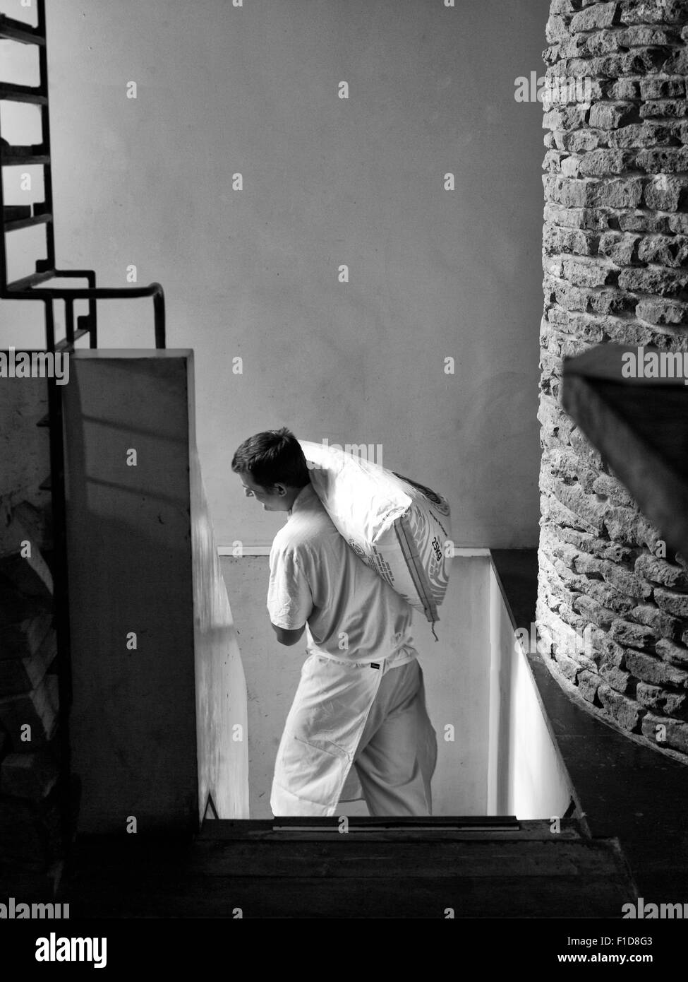 Baker la sacca di custodia di farina Foto Stock