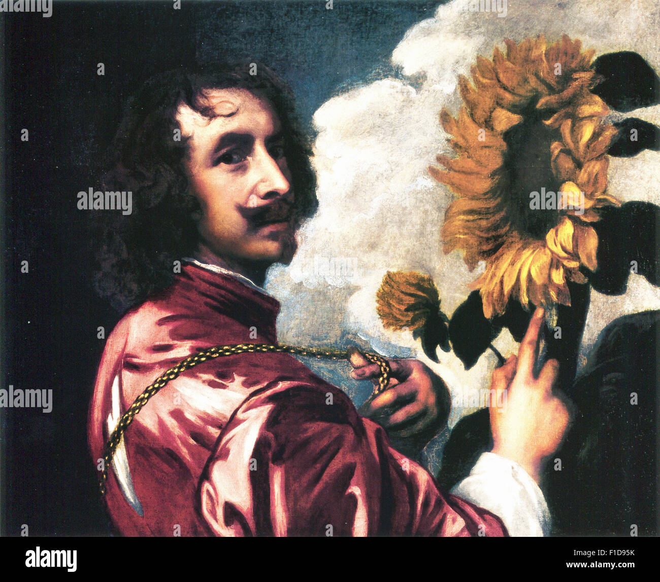 Anthony Van Dyck - Ritratto di auto con un girasole Foto Stock