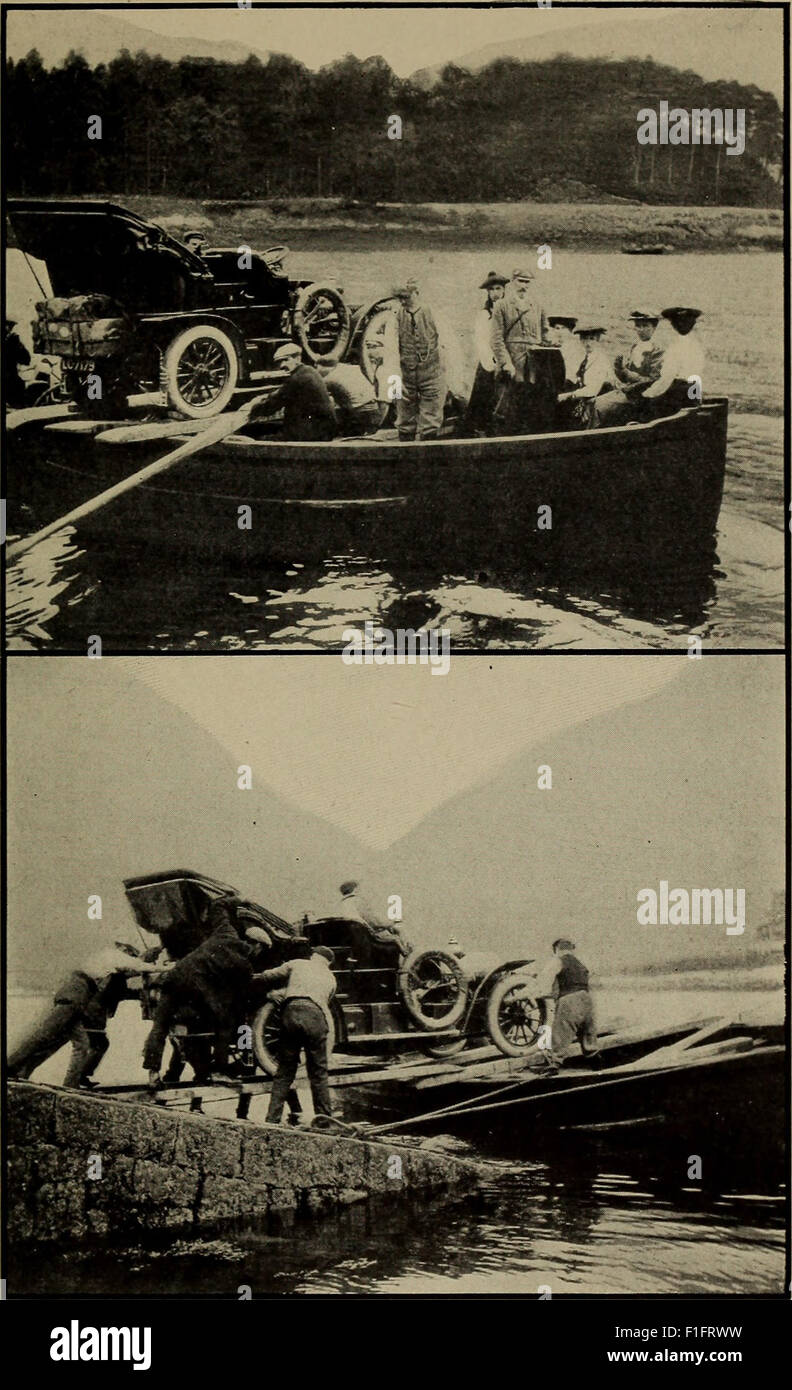 Questa pubblicazione del 1908 esplora i primi giorni dell'automobilismo, offrendo informazioni sullo sviluppo delle automobili, sul loro funzionamento e sulle esperienze dei primi automobilisti. Riflette l'entusiasmo e le sfide dell'industria automobilistica fin dai primi anni. Foto Stock