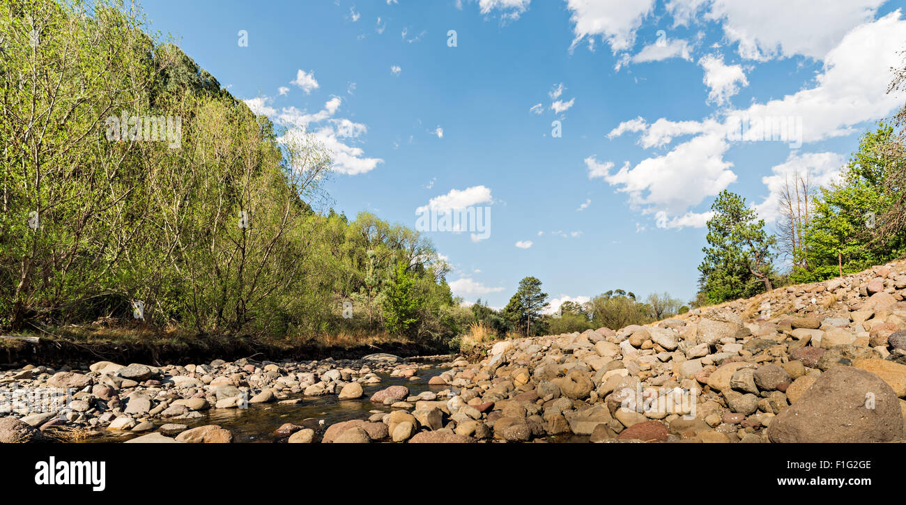 Visualizzare le Tugela River vicino le montagne Drakensberg Foto Stock
