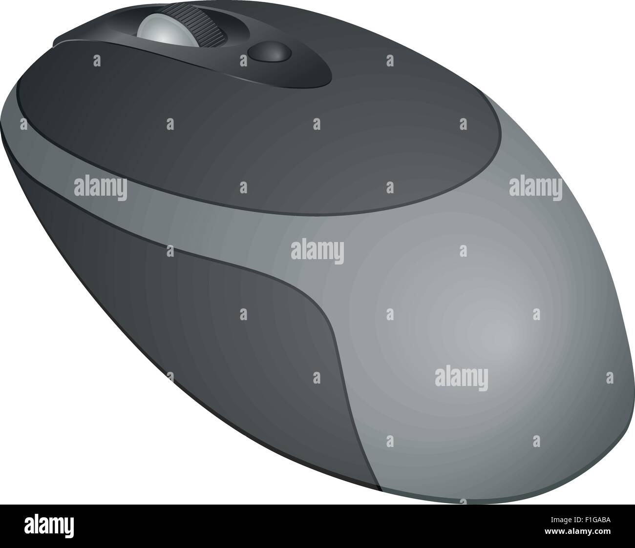 Il mouse del computer isolato su uno sfondo bianco. Illustrazione Vettoriale