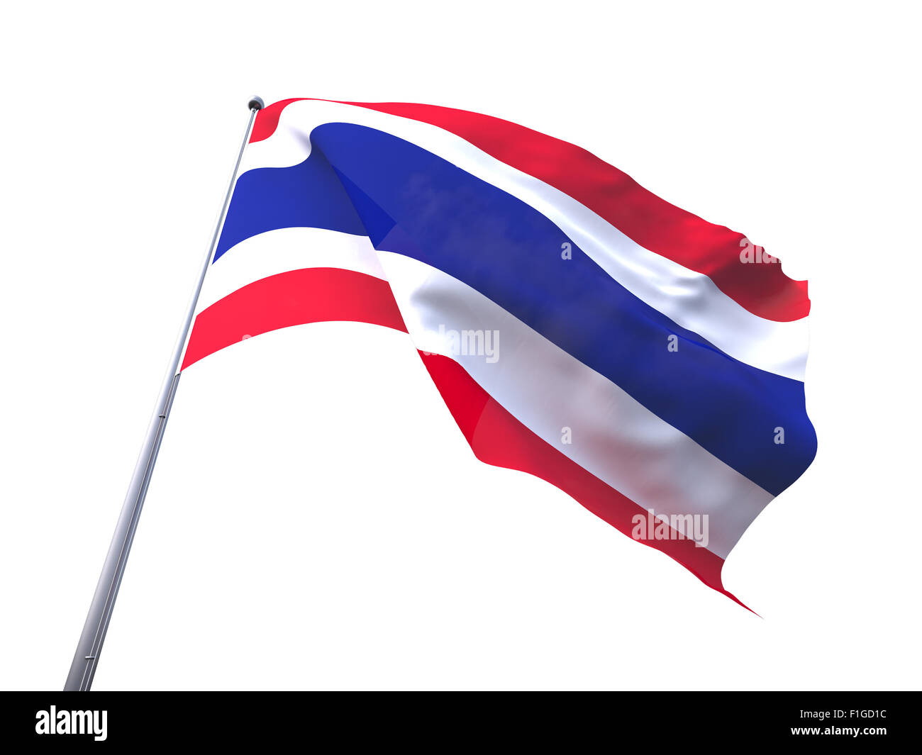 Thailandia battenti bandiera isolare su sfondo bianco. Foto Stock
