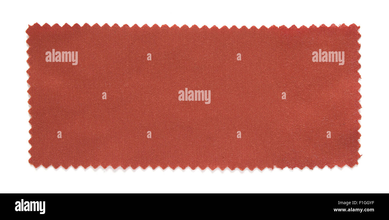 In tessuto rosso campioni swatch isolati su sfondo bianco Foto Stock