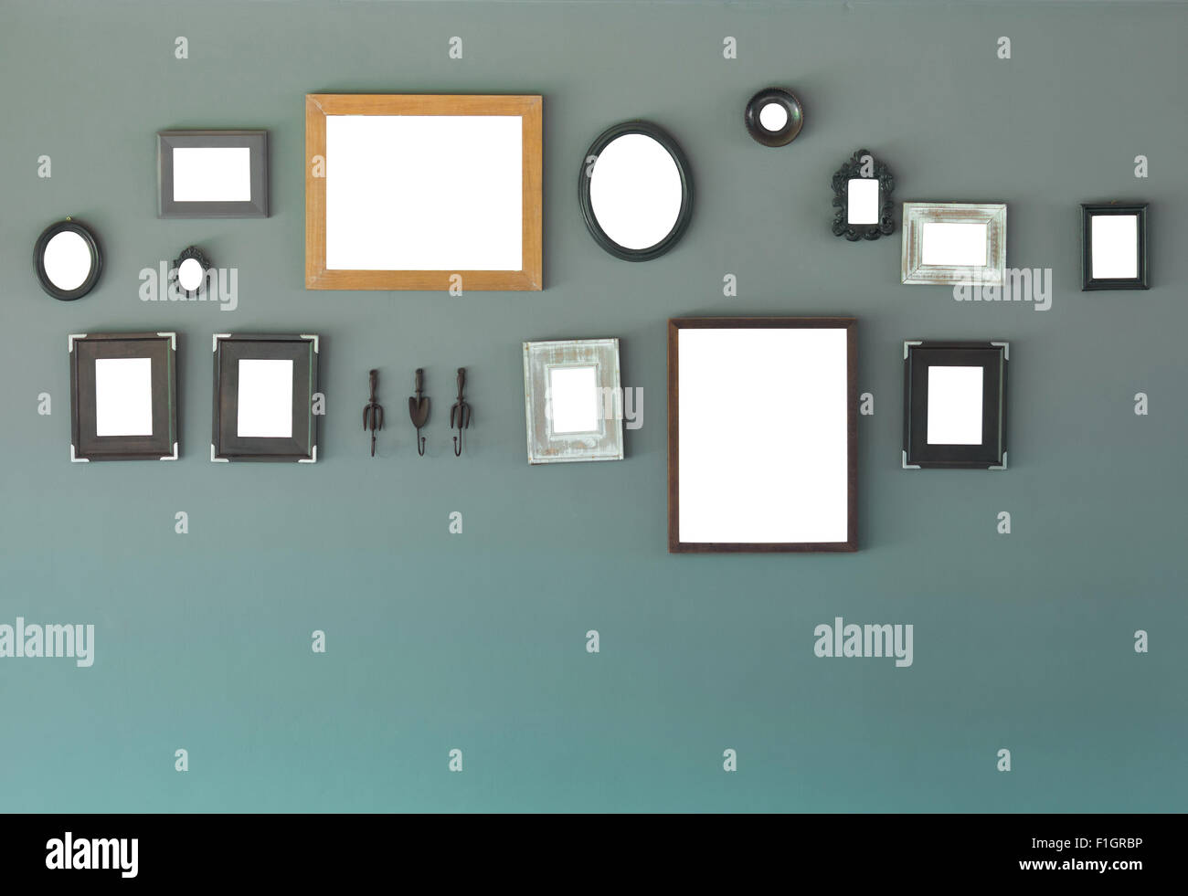Cornice immagine sulla parete Foto Stock