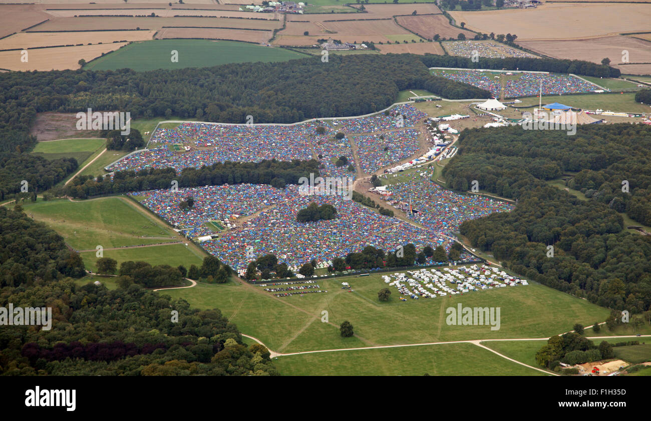 Vista aerea del Leeds Music Festival, 2015 Foto Stock