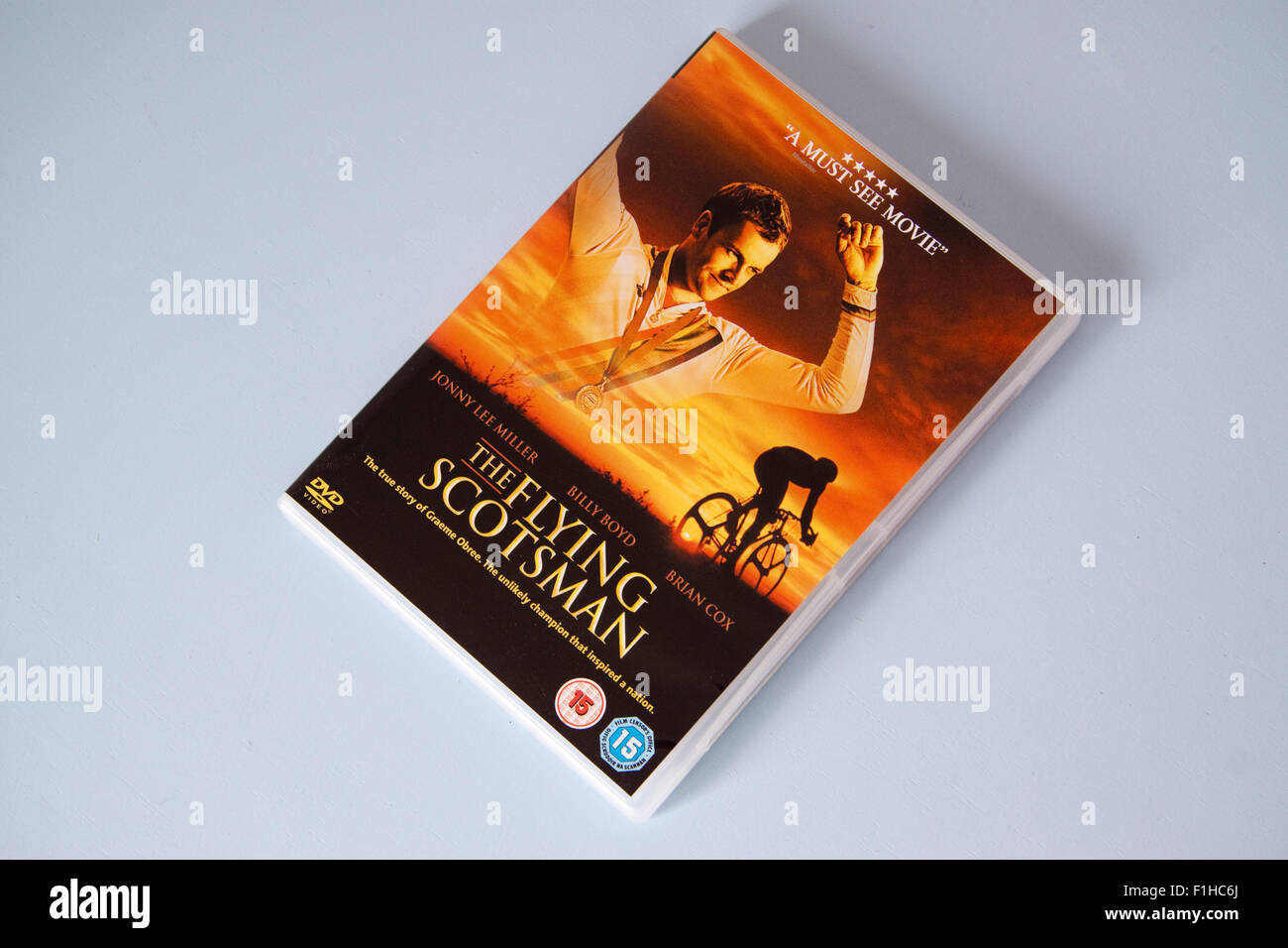 Jonny Lee Miller come ciclista Graeme Obree nel film Il Flying Scotsman Foto Stock