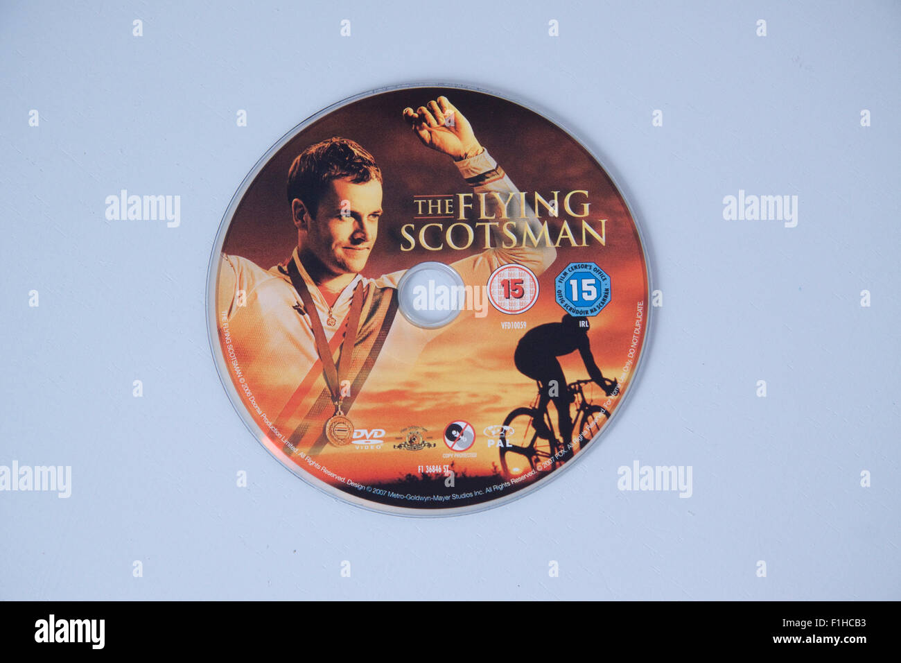 Jonny Lee Miller come ciclista Graeme Obree nel film Il Flying Scotsman Foto Stock