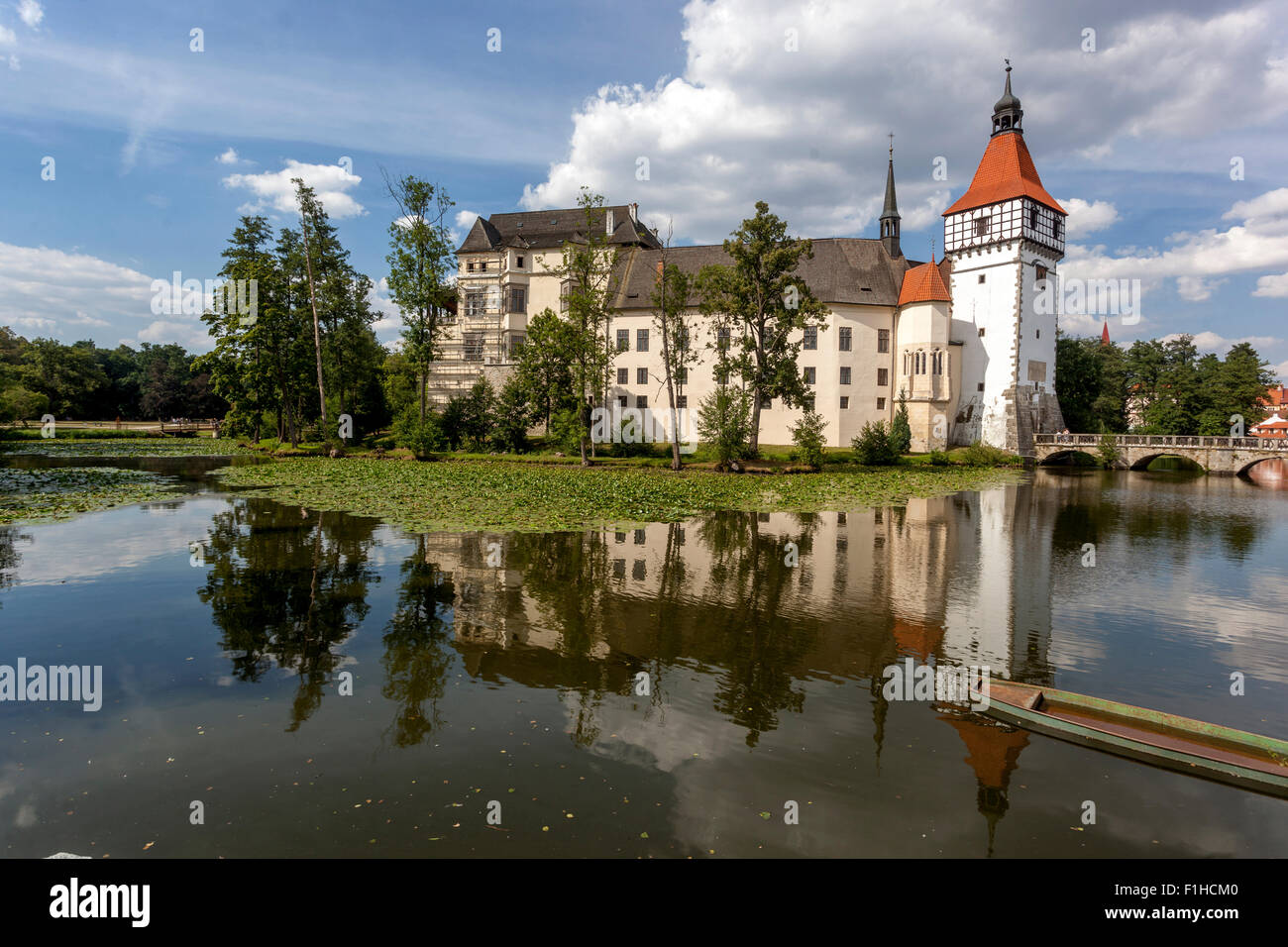 Castello d'acqua, Blatna, Boemia del Sud, Repubblica Ceca, Europa Foto Stock