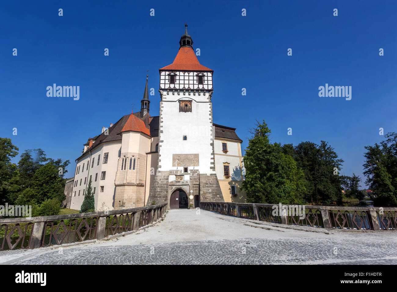 Castello d'acqua, Blatna, Boemia del Sud, Repubblica Ceca, Europa Foto Stock