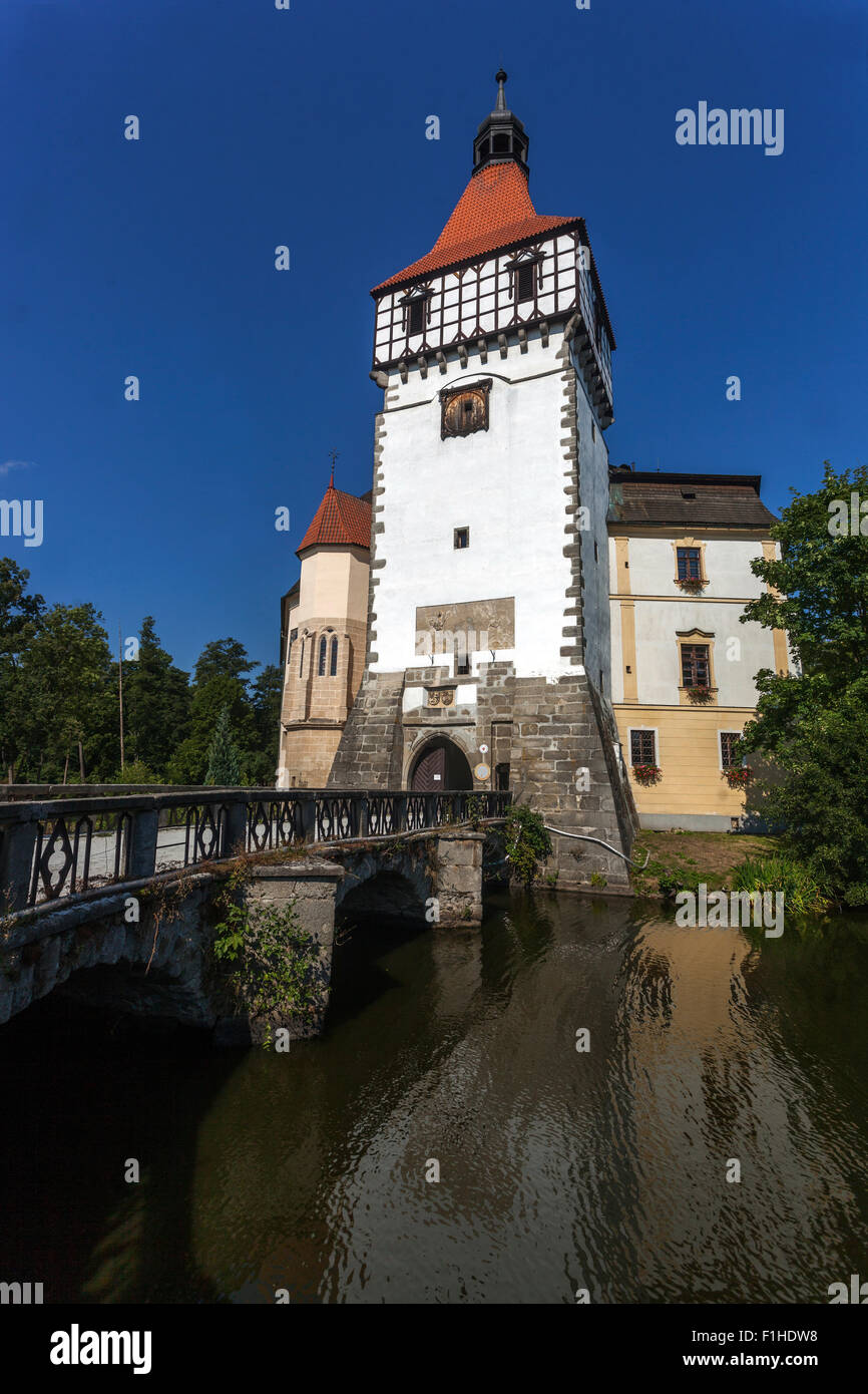 Ponte Al Castello Di Blatna Boemia Meridionale, Repubblica Ceca, Europa Foto Stock