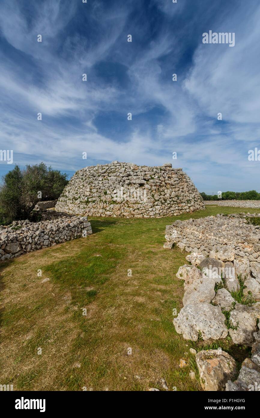 A Talaiot Talati de Dalt, antiche rovine talaiotico, Menorca, Spagna Foto Stock