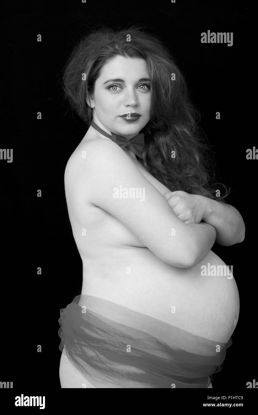 Donna incinta aspetta un bambino Foto Stock