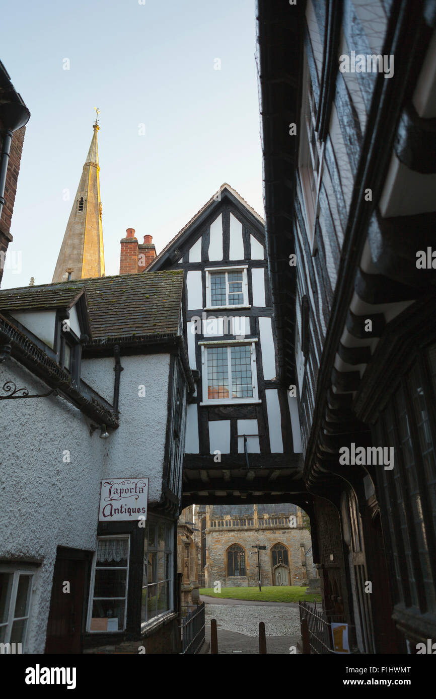 Luogo di mercato a Evesham, Worcestershire Foto Stock